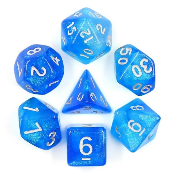 Dive into Enchantment with Mermaid's Tear Poly Dice Set (7) for a Magical Roll