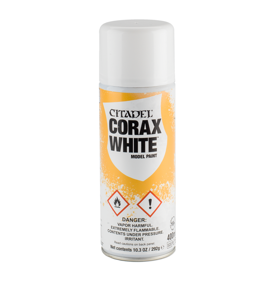 Transform Your Miniatures with Citadel Spray - Primer Corax White: A Must-Have for Perfect Painting Results!