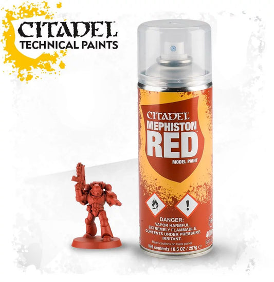 Transform Your Miniatures with Citadel Spray - Primer Mephiston Red - Get Vibrant Results!