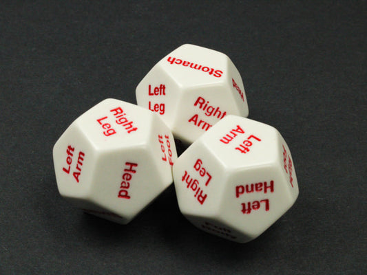 Unveil Hit Location Fun with Red Painted d12 Die