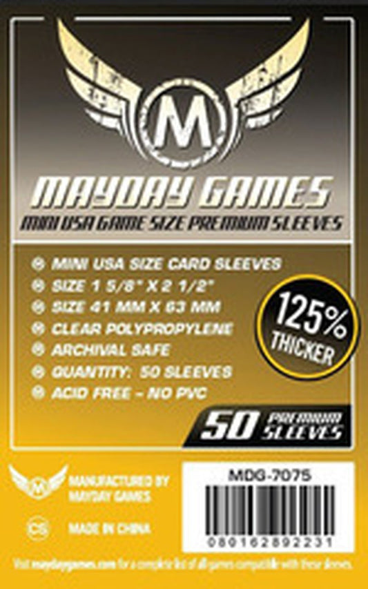 Enhance Your Cards with Premium Dark Yellow Mini Sleeves - 41mm x 63mm (50)