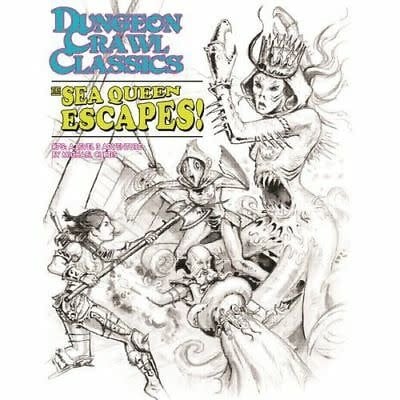 Unleash Thrilling Adventures with Dungeon Crawl Classics Sketch Variant 75: The Sea Queen Escapes!