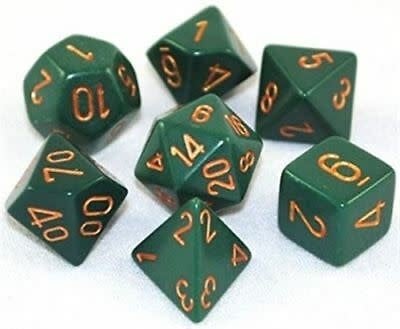 Dive into Magic: Opaque Dusty Green/Copper 7-Dice Set
