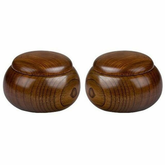 Exquisite Wooden GO Bowls - Premium Pair for Discerning Players