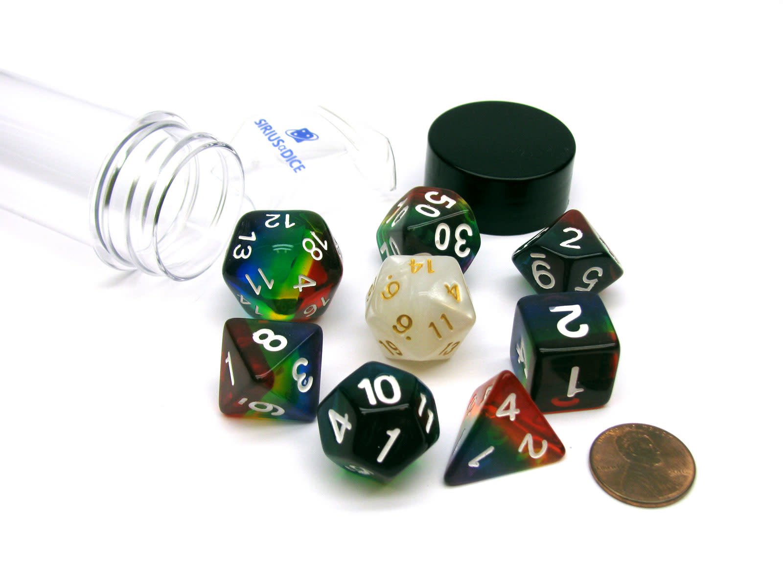 Unlock the Magical World with Rainbow Translucent Resin RPG Dice Set